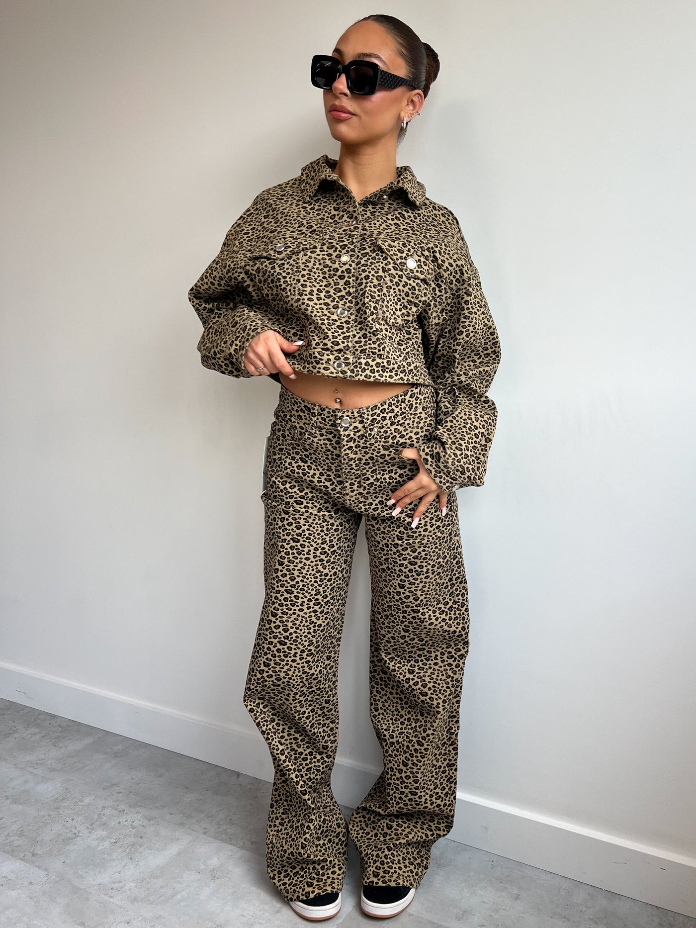 VOGUE™-LEOPARD BAGGY JEANS